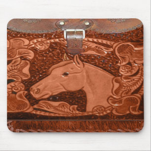 Couro utilizado ferramentas "cavalo" Mousepad