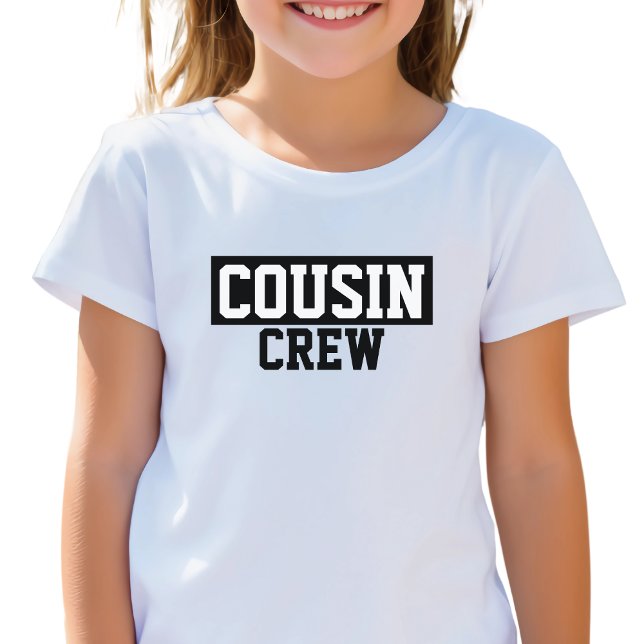 Cousin Crew Black and White Kids T-Shirt (Criador carregado)