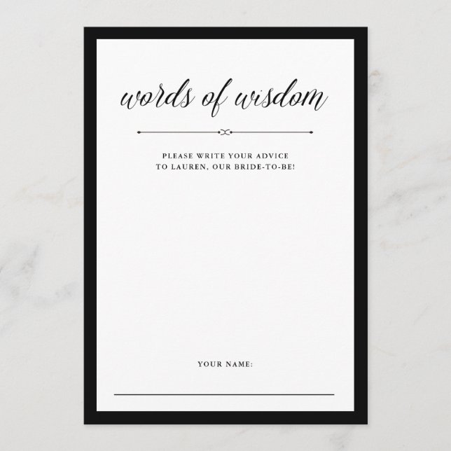 Couture Elegante | Cartão de Chá de panela (Frente)