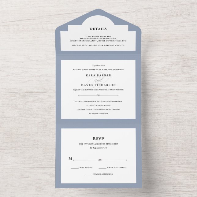 Couture Elegante | Casamento de Dusty Blue (Interno)