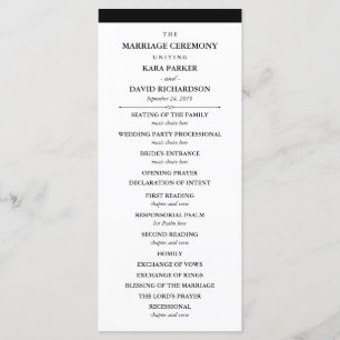 Couture Elegante Programa de Casamento Negro e B
