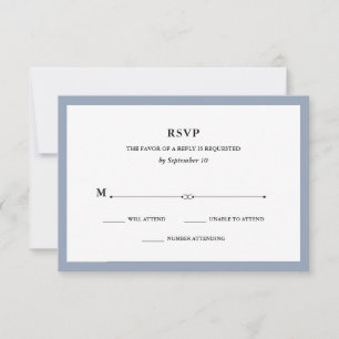 Couture elegante   RSVP Wedding azul empoeirado