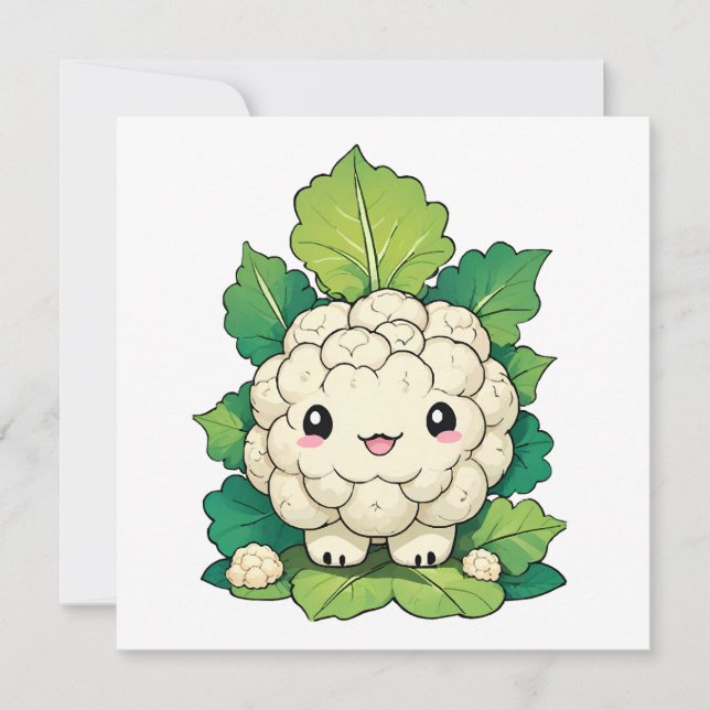 Couve-flor Kawaii (Frente)