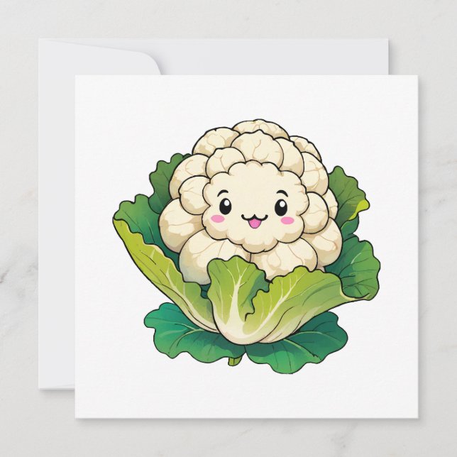 Couve-flor Kawaii (Frente)