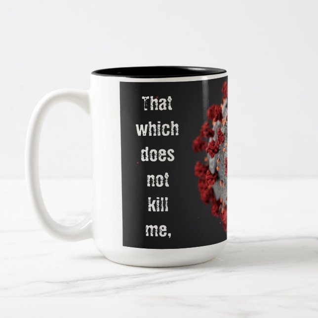 Covid-19, caneca de café. 15oz. Dois Tom. (Esquerda)