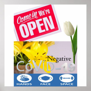 Covid 19 Florist Floral Open Sinal Matte Poster