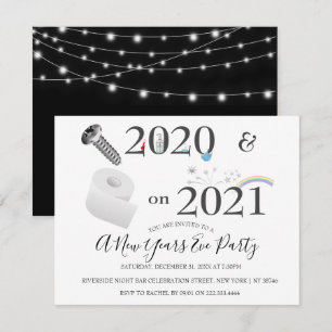 Covid  2021  Convite de festas Véspera de ano nov