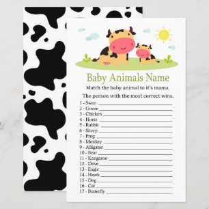 Cow Baby Animal Name Game