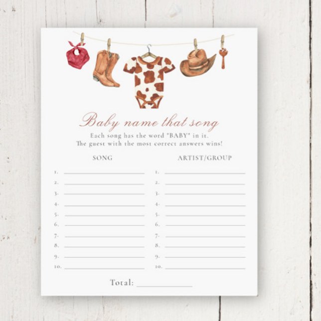 Cowboy baby shower - Name that song game (Criador carregado)