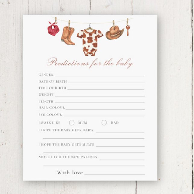 Cowboy baby shower - predictions and advice baby (Criador carregado)