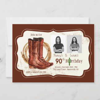 Cowboy inicia dois Convites de aniversário fotográ