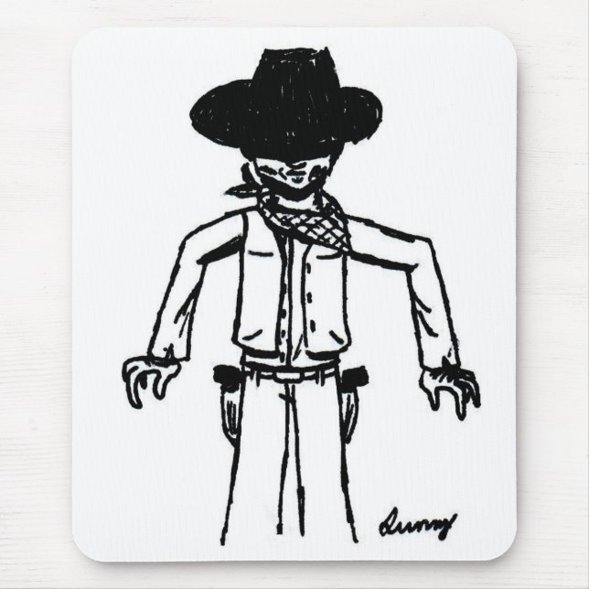 Cowboy Sketch Mousepad (Frente)