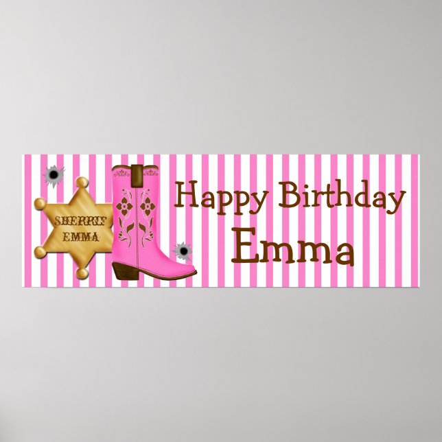 Cowboy Wild West Banner Poster (Frente)