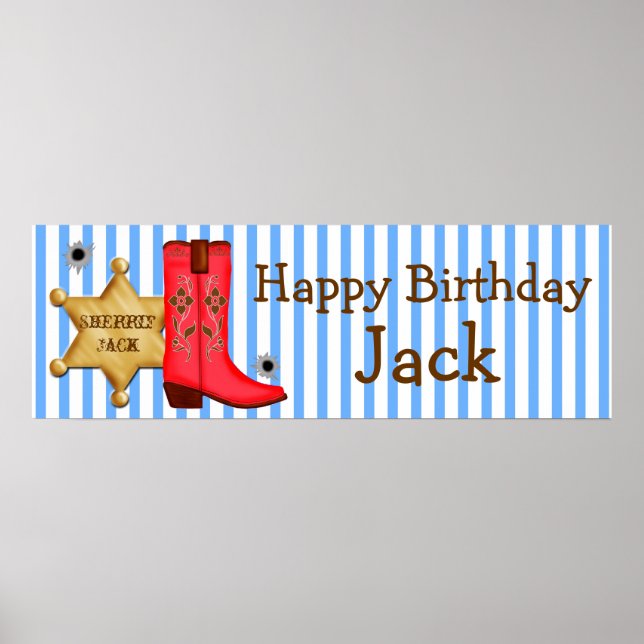Cowboy Wild West Banner Poster (Frente)