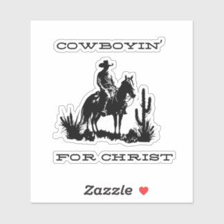 Cowboyin' para Cristo Vinil Adesivo 4"x4"
