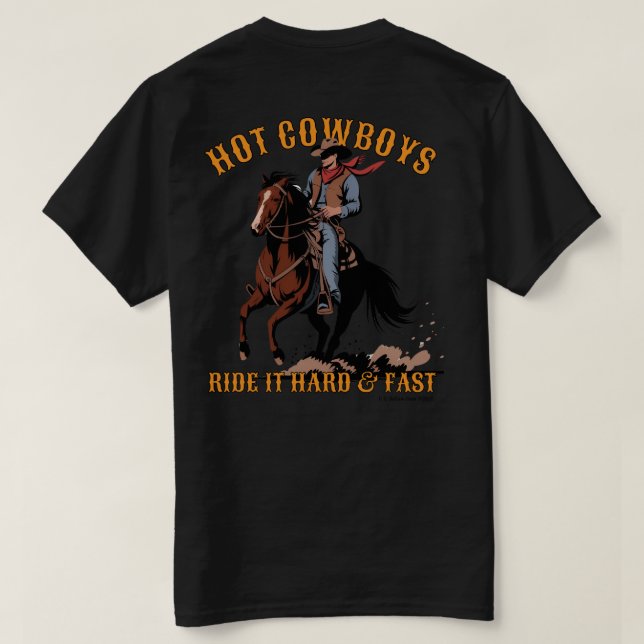 Cowboys Quentes | Masculino | Branco | Camiseta (Verso do Design)