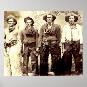 Cowboys Wild West Poster vintage
