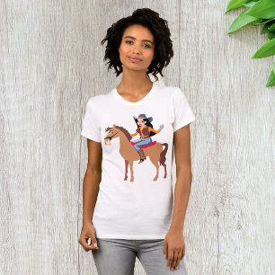 Cowgirl Andando Em Camisa De Cavalo Mulher
