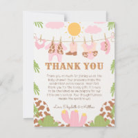 Cowgirl Baby Clothesline Western Cartões de agrade