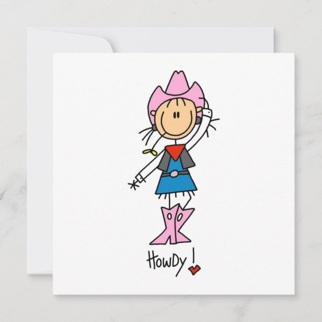 Cowgirl em T-shirts e presentes cor-de-rosa (Frente)