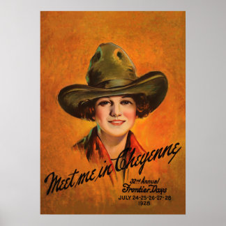 Cowgirl, Poster vintage do Wild West Show