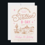 Cowgirl Sweet 16 Aniversário Convite<br><div class="desc">O primeiro convite da moça pronto para ser personalizado por você!</div>