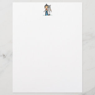 Cowgirl with Horse Stick Figura Letterhead