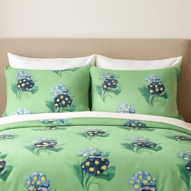 Cowslip Primrose Botanical (vintage flowers, blue and green)