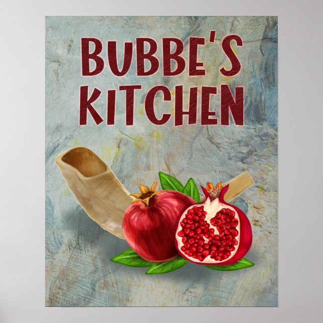 Cozinha de Bubbe, Impressão de Arte da Avó Judia (Frente)