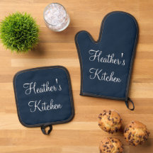 Cozinha de nome personalizado azul de Marinho mini