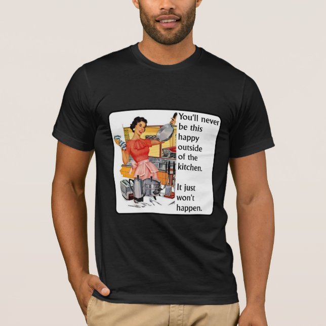 Cozinha Feliz, Engraçada Camisa Humor (Frente)