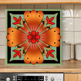 Cozinha Floral Artística Deco ou Azulejo de Banhei