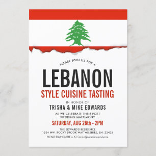 cozinha libanesa Convite Branco para Sinalizador