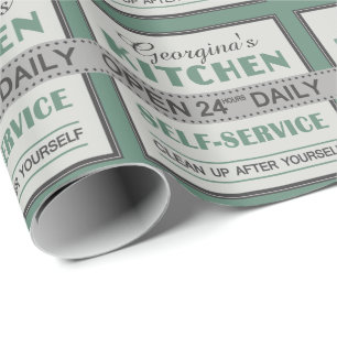 Cozinha - nome personalizado - papel de embrulho