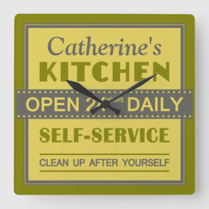 Cozinha - nome personalizado - relógio de parede