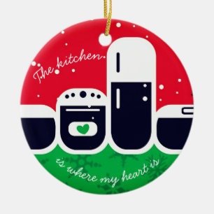 Cozinha onde meu coração é ornamento da árvore de