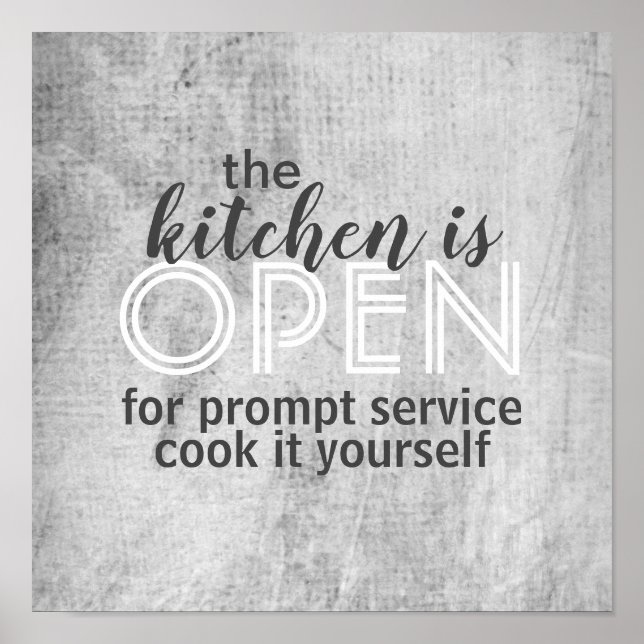 cozinha poster humorada citação cozinhe você mesmo (Frente)