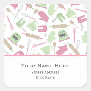 Cozinhando a etiqueta temático do endereço