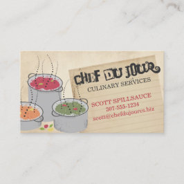 Cozinhando o cartão de visita da restauração do