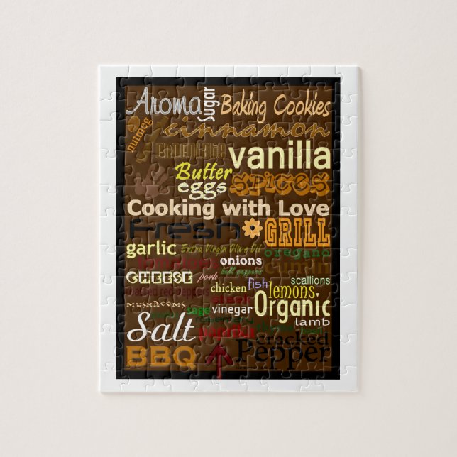 Cozinhar com amor, Quebra-cabeça de Arte Word (Vertical)