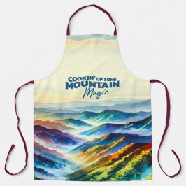 Cozinhar De Um Apron Mágico De Montanha