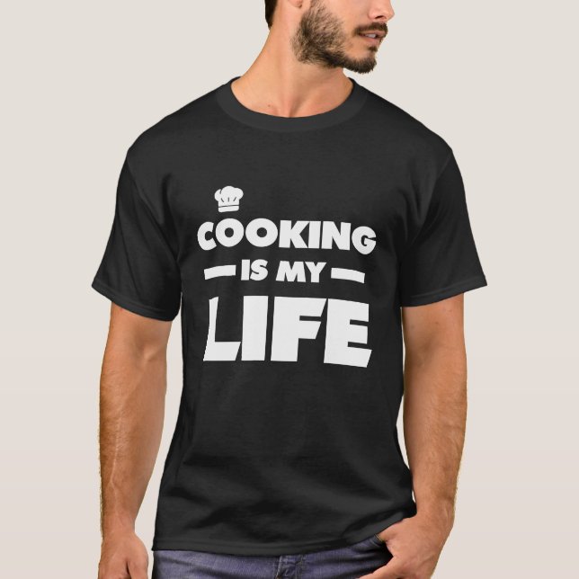 Cozinhar é a minha vida Chef Gift T-Shirt (Frente)