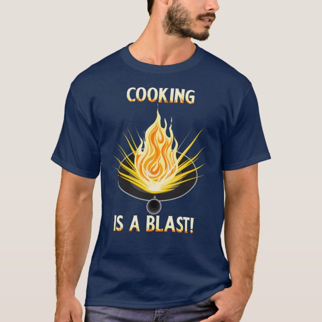 COZINHAR É UMA EXPLOSÃO Camiseta para Homens (Frente)