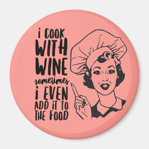 Cozinhar engraçado com íman de vinho