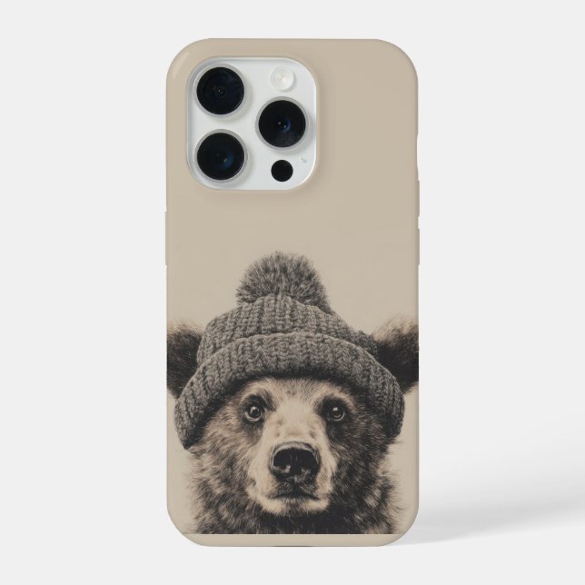 Cozy Bear in Beanie - Cute Winter Animal  (Verso)