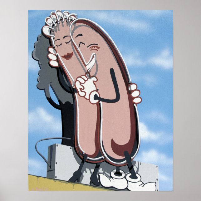 Cozy Dogs Diner na Rota 66 Retro Neon Poster (Frente)