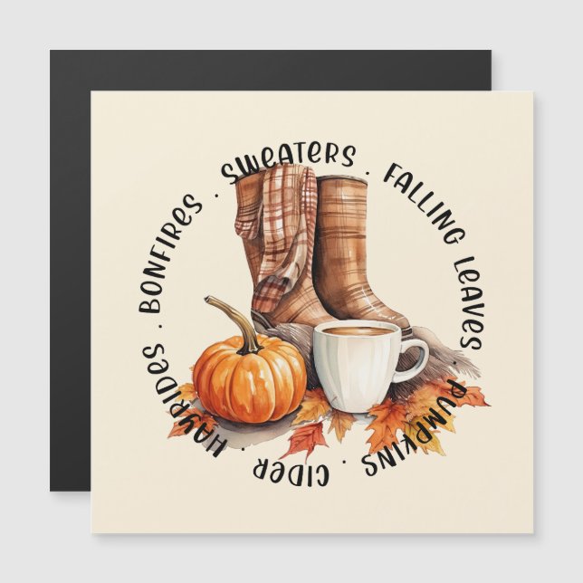 Cozy Fall Vibes - Boots, Pumpkin Spice, Bonfire (Frente/Verso)