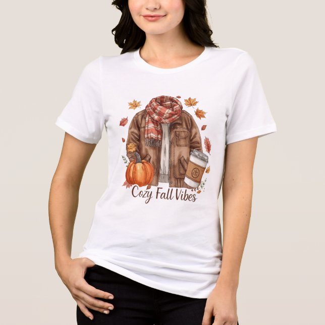 Cozy Fall Vibes T-Shirt – Autumn Outfit Aesthetic (Frente)