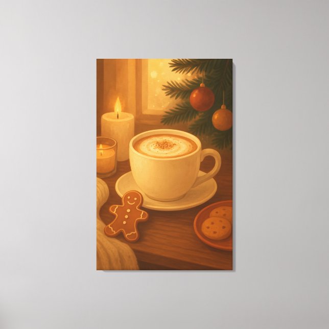 Cozy Holiday coffee Stretched Canvas Print (Frente)
