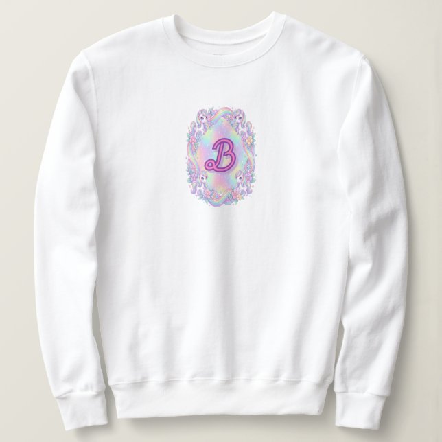 Cozy Pastel Unicorn Fleece Pullover (Frente do Design)